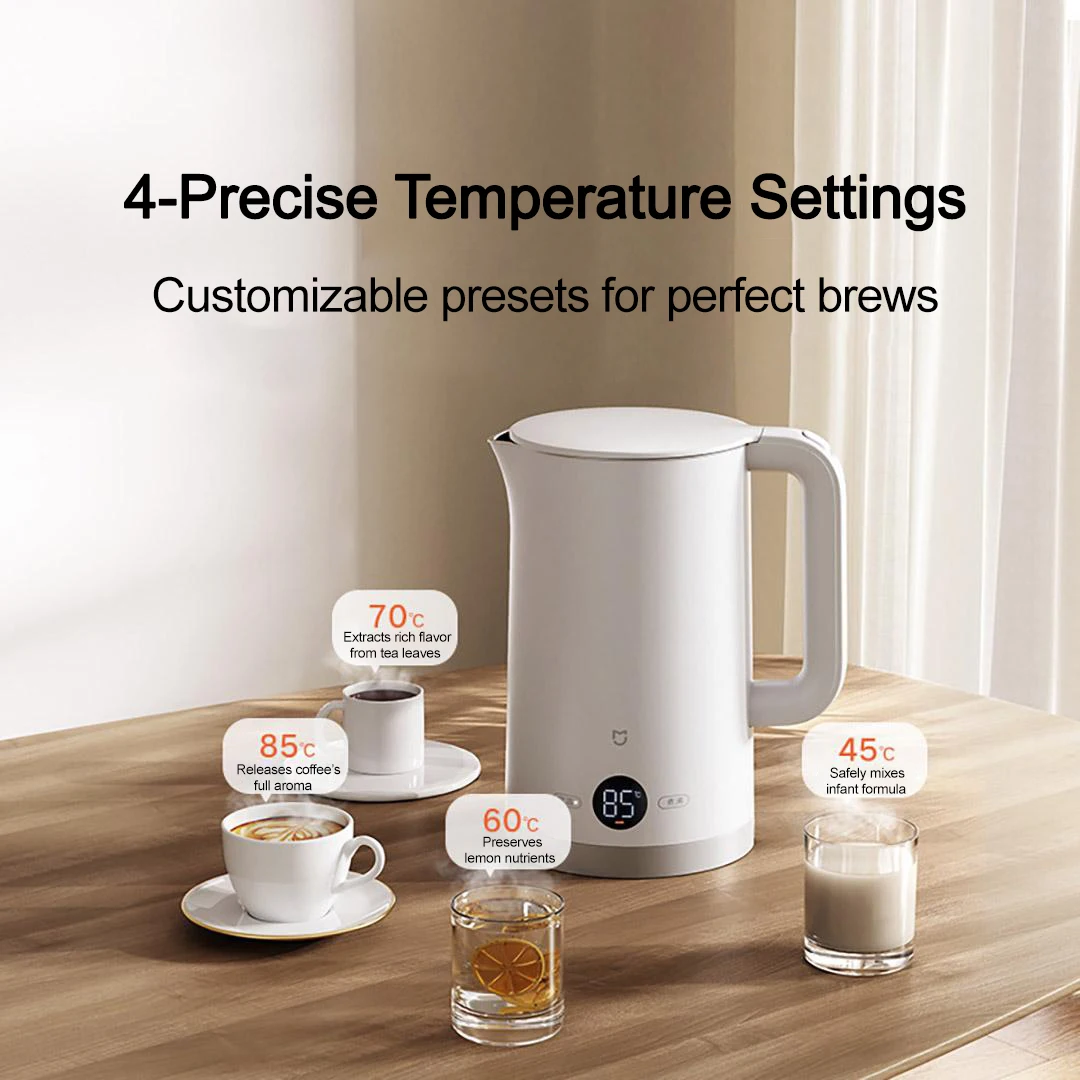 XIAOMI MIJIA غلايات كهربائية لدرجة الحرارة 3 إصدار CN مع محول، تعديل درجة الحرارة إلى 5 مستويات، الحفاظ على الحرارة 24 ساعة، 1.7 لتر #4