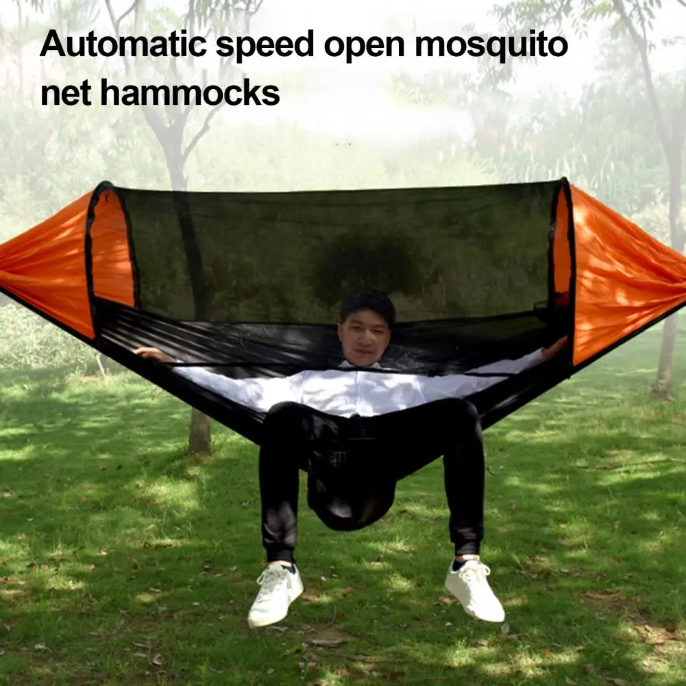 Outdoor Camping Hammock With Mosquito Net Lightweight Hanging Hammocks High Strength Parachute Fabric Hanging Bed Net 280x140cm