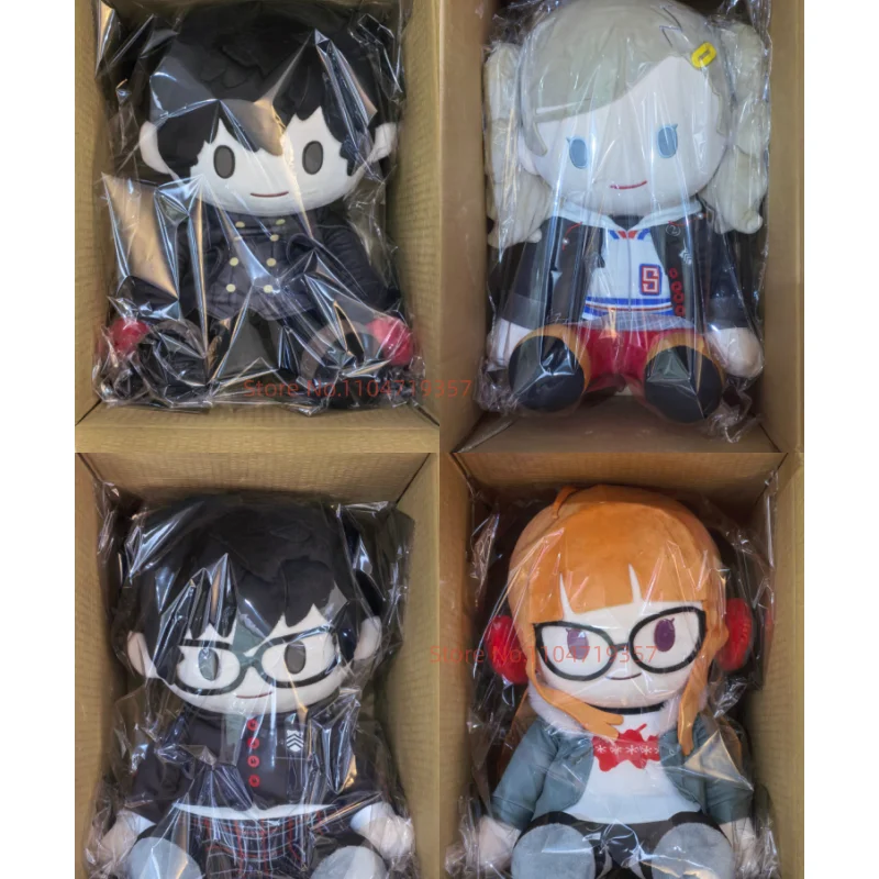 Em estoque bandai ichiban kuji anime persona conjunto de pelúcia: protagonista ann takamaki futaba sakura coringa & morgana brinquedos modelo de pelúcia
