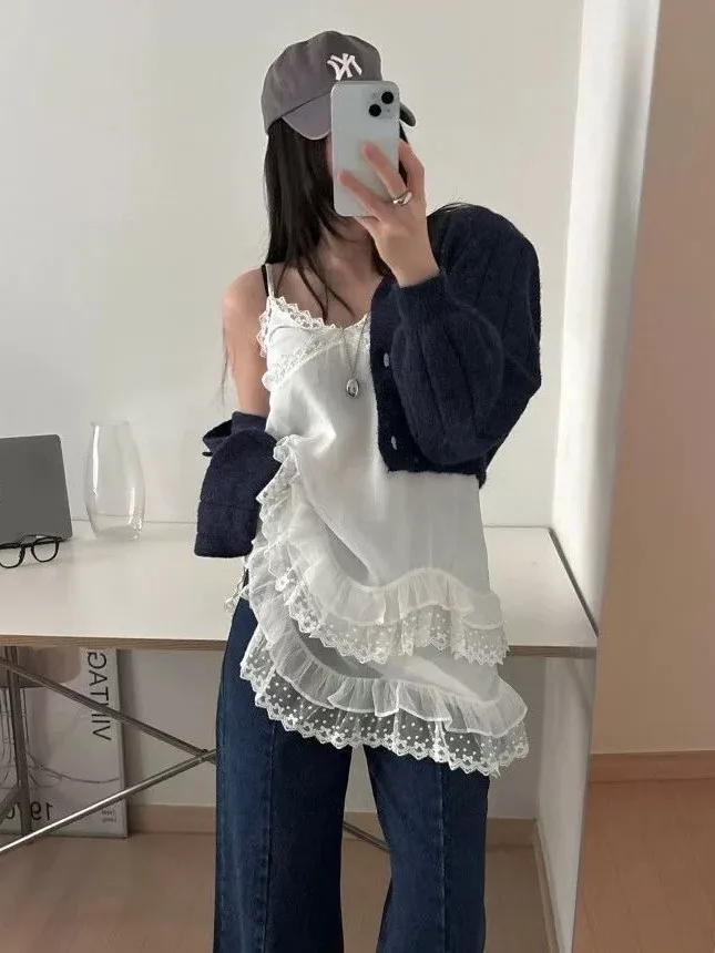 

Шикарное нежное платье-халтер для женщин, весна 2026, с V-образным вырезом, утягивающее, в корейском стиле, с свободной талией, из мягкого шифона