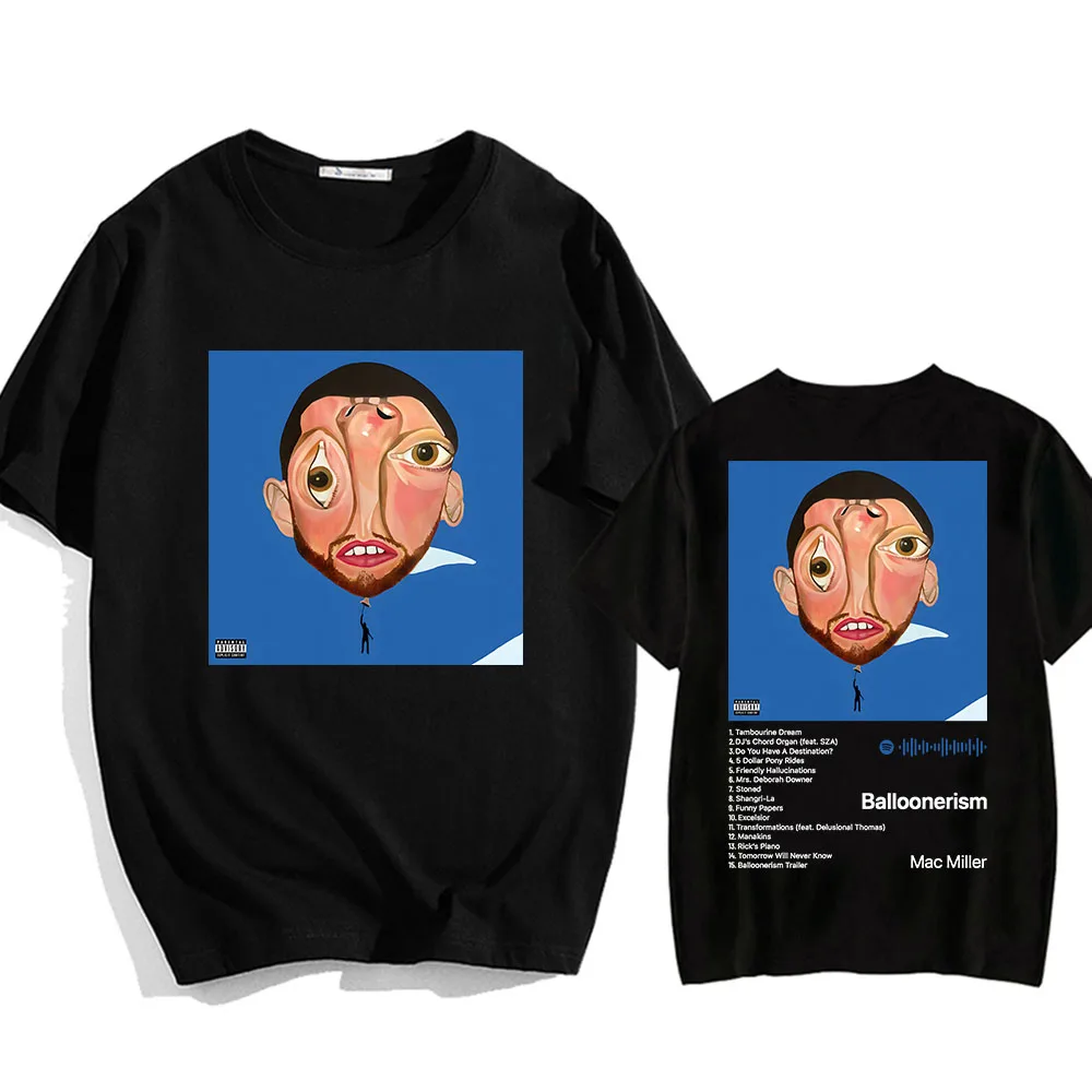 2025 New Balloonerism  Macc Miller Tshirts Summer Short Sleeve Cotton T-shirt Men Women Camisetas Tees Print Clothes Unisex Tops