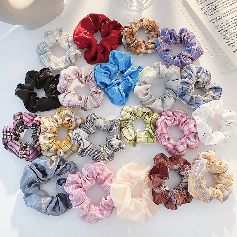 BM Large Intestine Hair Ring Winter Go Out Rubber Band Rainbow Hair Accessories Satin Hair Rope Simple Fat Intestine Ring