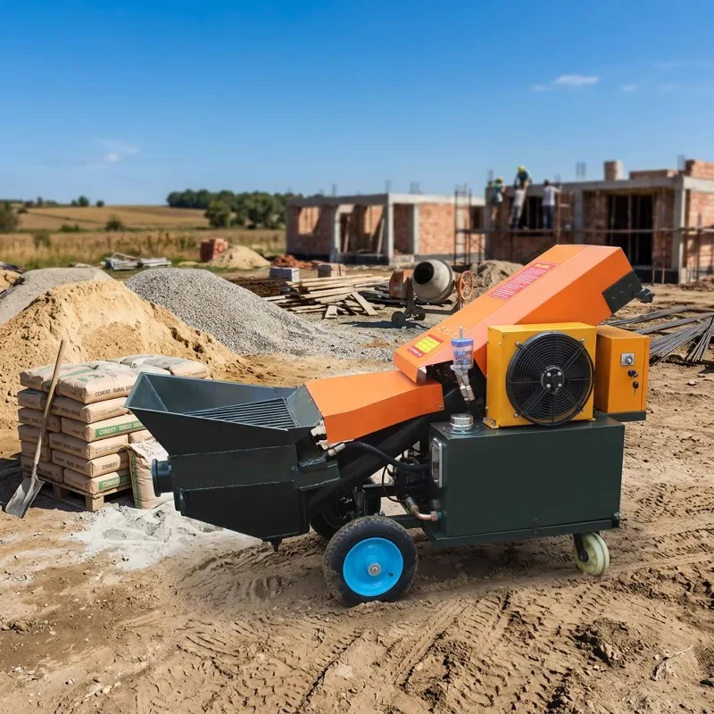 Mobile Portable Concrete Pump Diesel Electric Optional Cement Pump for Fine Stone Mortar Delivery