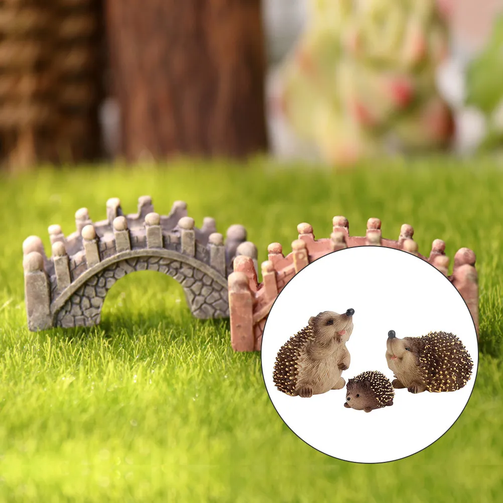 3個セット-ハリネズミシミュレーション動物教育用プレイセット-家庭庭園装飾-環境意識学習用