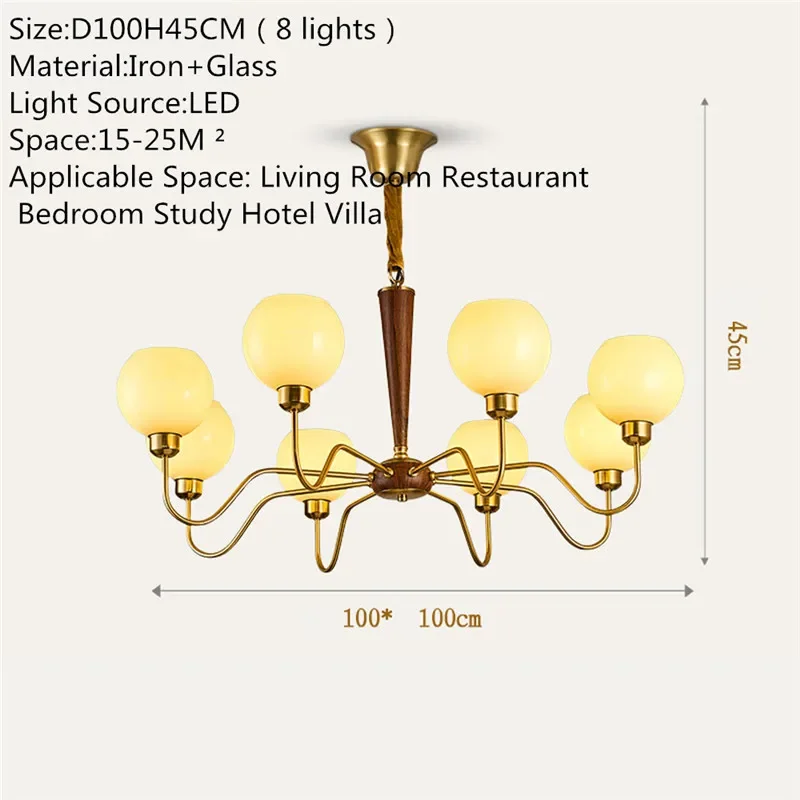ALBERT Contemporary Pendent Lamp American Retro LED Living Room Restaurant Bedroom Study Villa Hotel Model Houses Chandelier