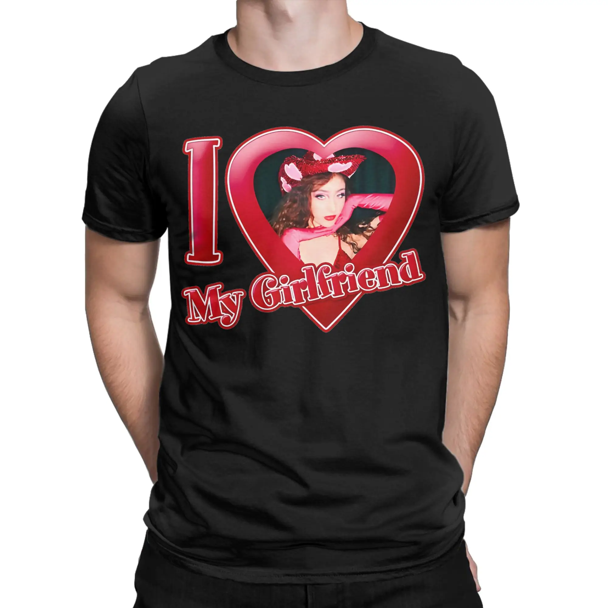 I Love My Girlfriend Chappells Roans Men's T Shirts  Novelty Tees Short Sleeve Crew Neck T-Shirts Cotton Unique Clothing