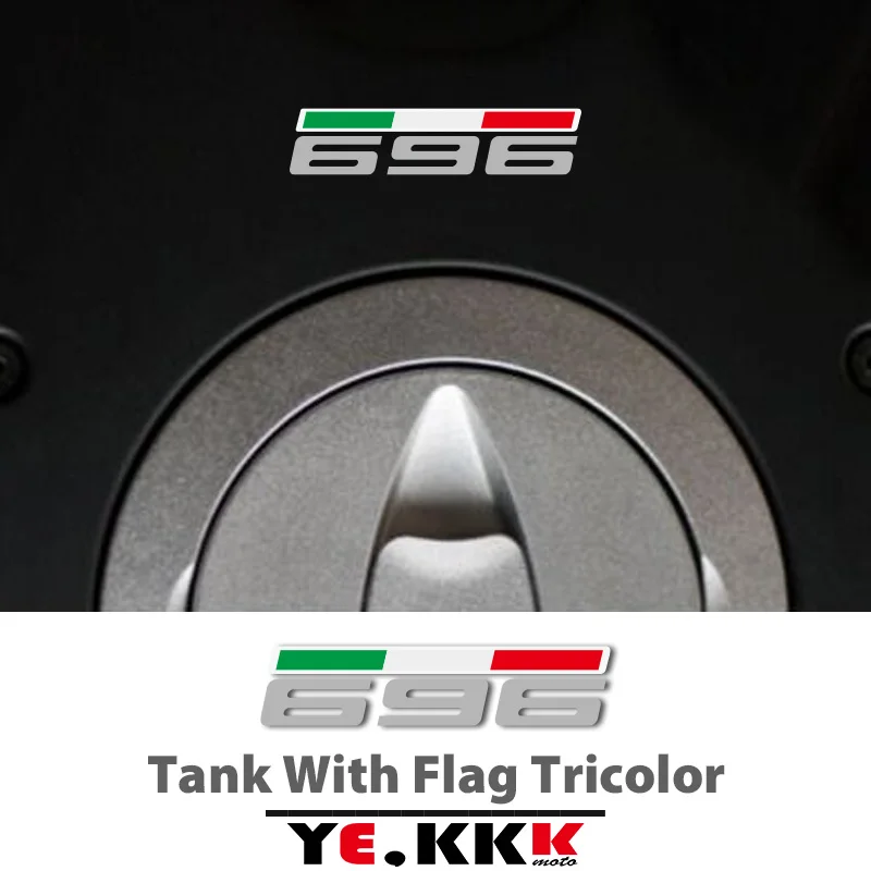 Autocollant tricolore pour DUCATI 696 SP EVO Panigale S Monster Tank Flag, décalcomanie à personnaliser, 1 pièce