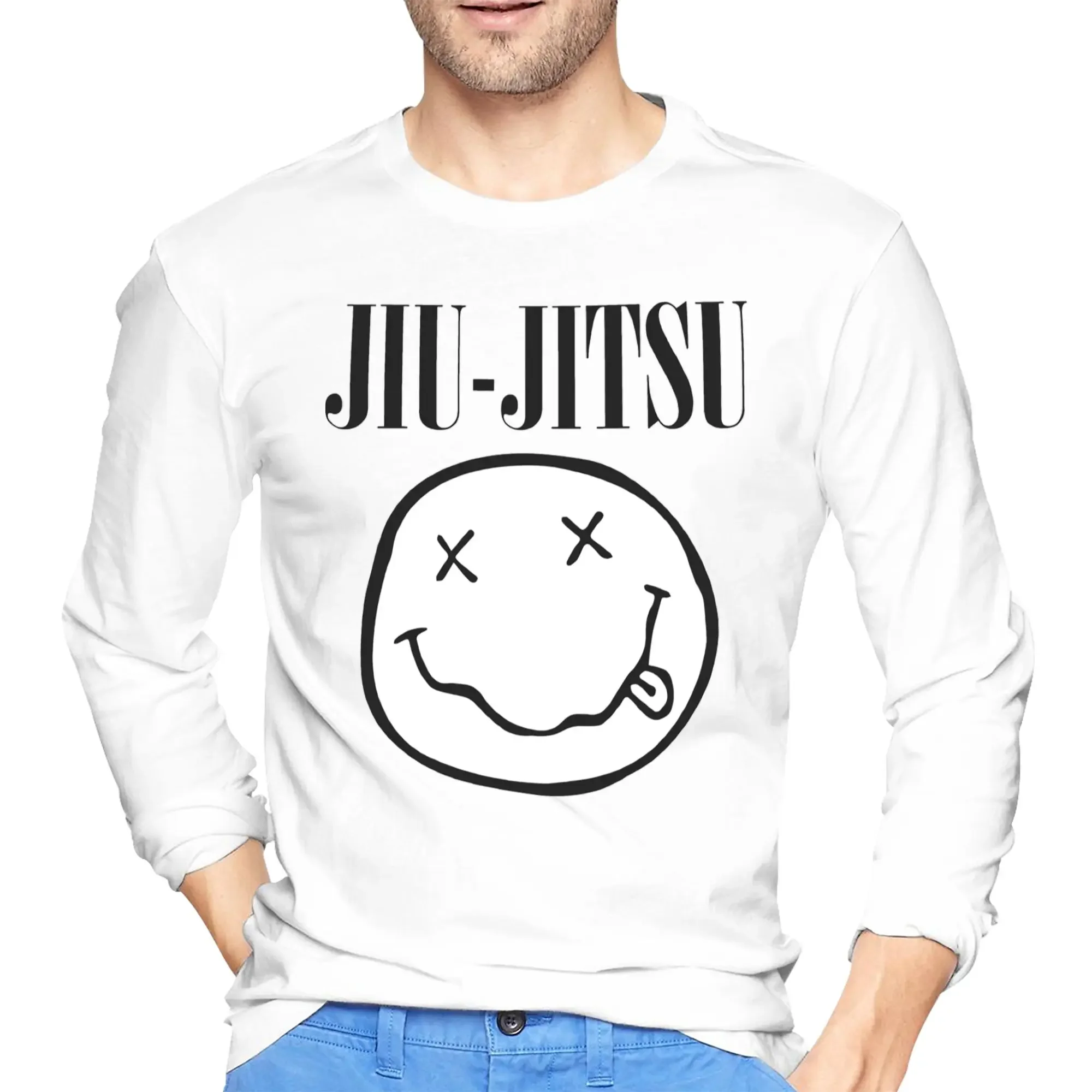 

Brazilian Jiu-Jitsu Smells Like Jiu-Jitsu (BJJ) Men's Long Sleeved T-shirt Round Neck T shirts Spring and Autumn Men tops