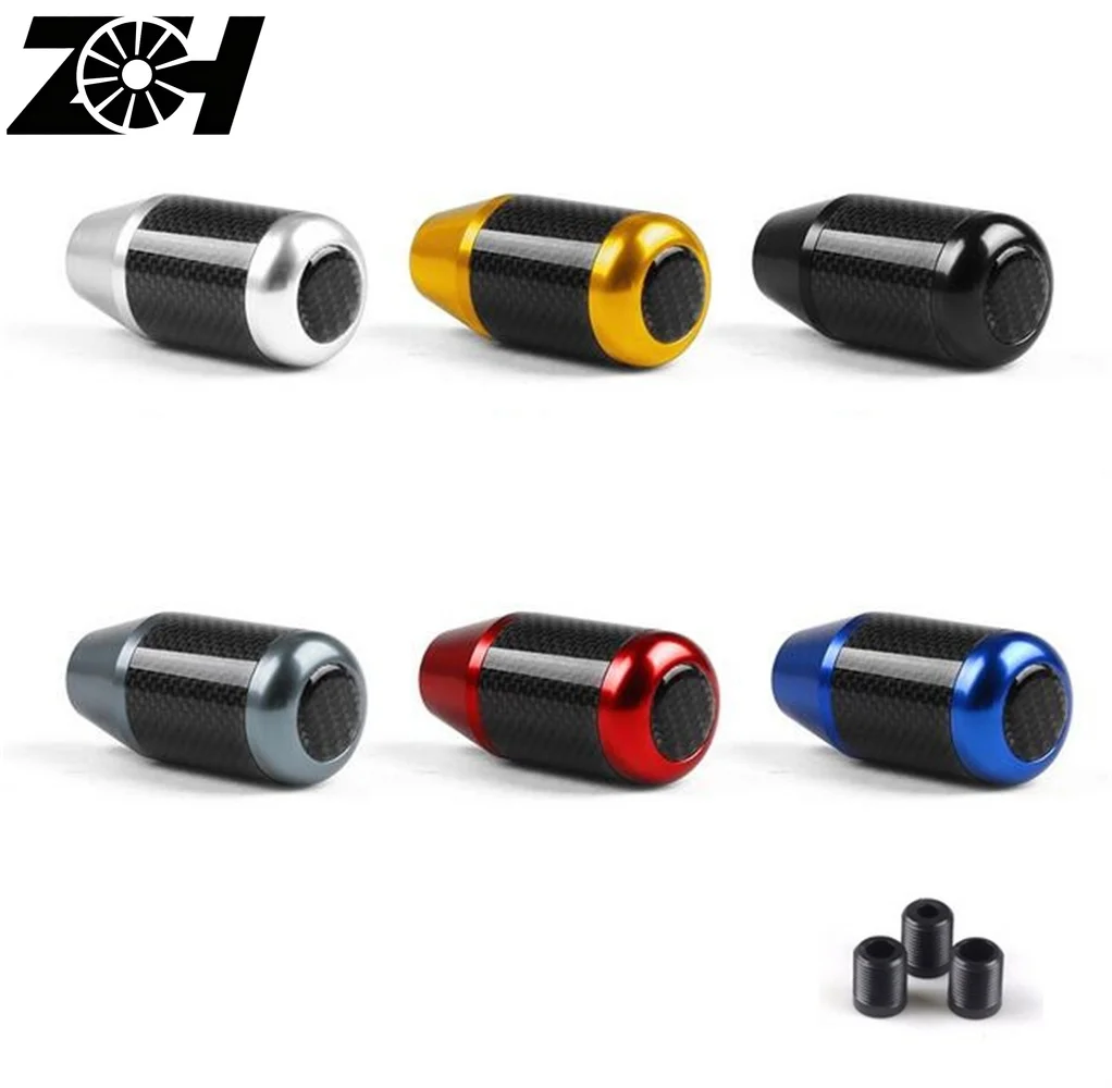 6 Colors Car Black Carbon Fiber AT MT Aluminum Gear Shift Knob Gearshift Shifter Stick Knob Lever Headball MT AT Knobs