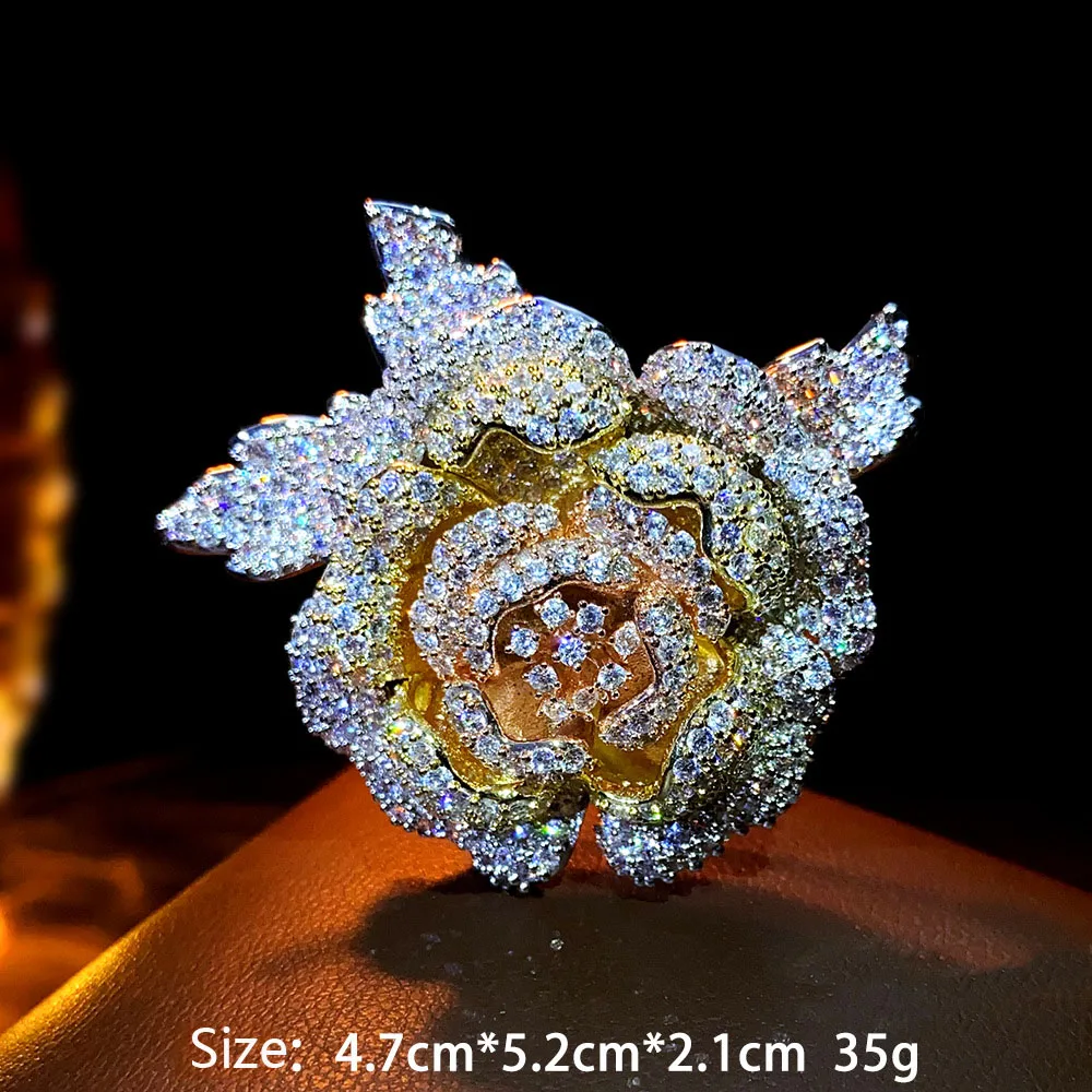 Peony Camellia Brooch Clothing Accessory Flower Pin Versatile Suit Corsage Evening Dress Jewelry Banquet Birthday Gift for Women