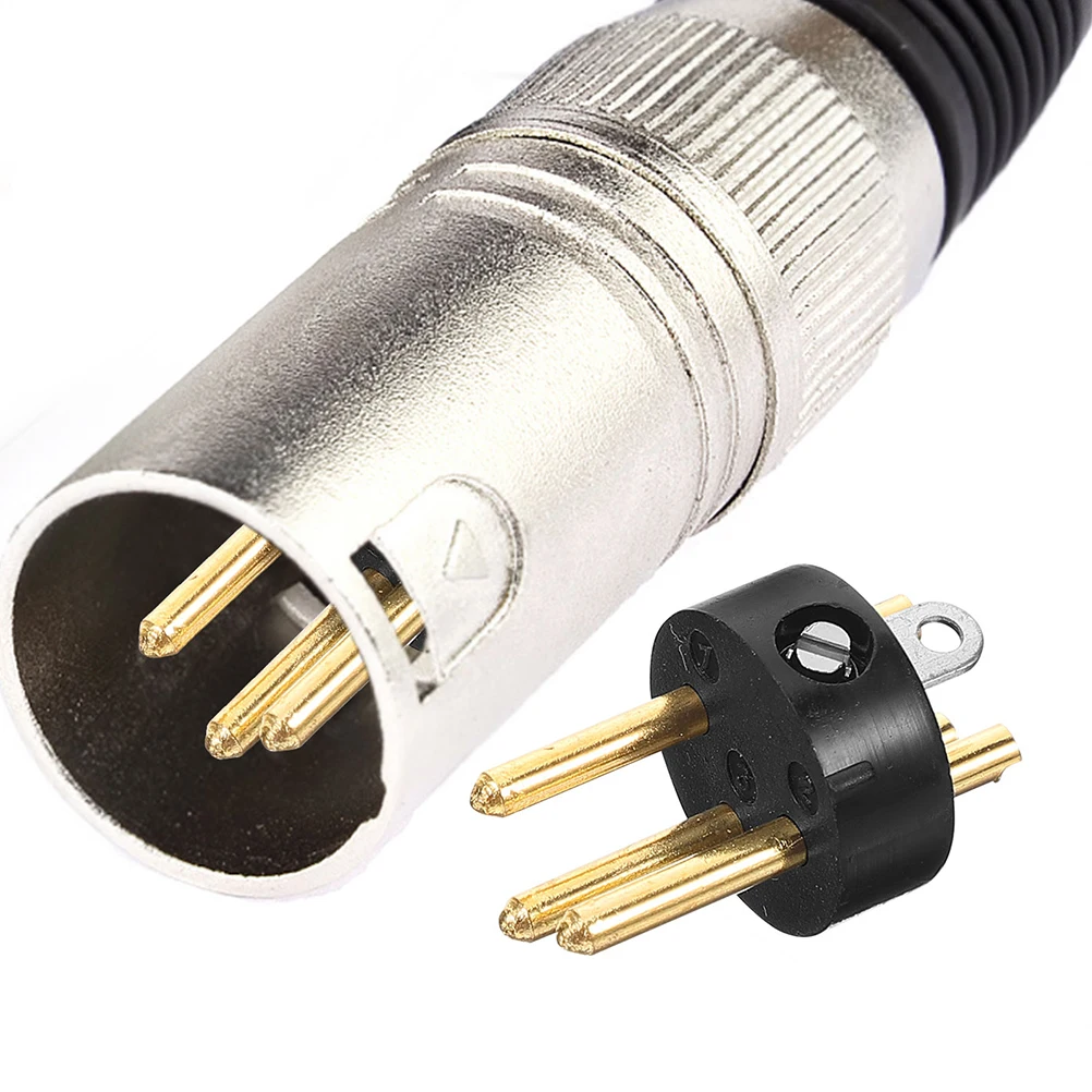 

8pcs Microphone 3-pin Xlr Connector Metal Plug Cable Adapter Audio Equipment Male Connector Stable Transmission
