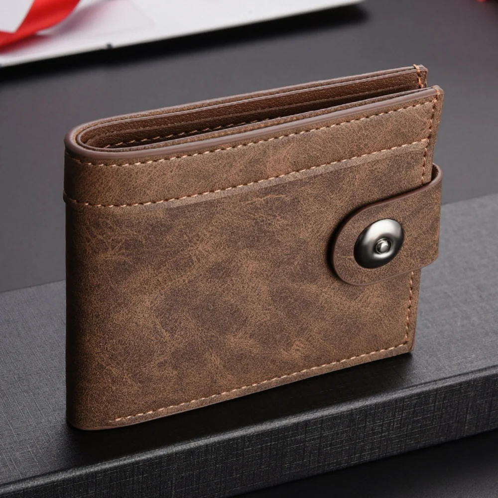 Kurze Brieftasche für Herren aus PU-Leder, ultradünn, Kreditkartenetui, mehrere Kartenetui, Geldbörse, Business, tragbar, 3-fach, modische Jugend-Geldbörse