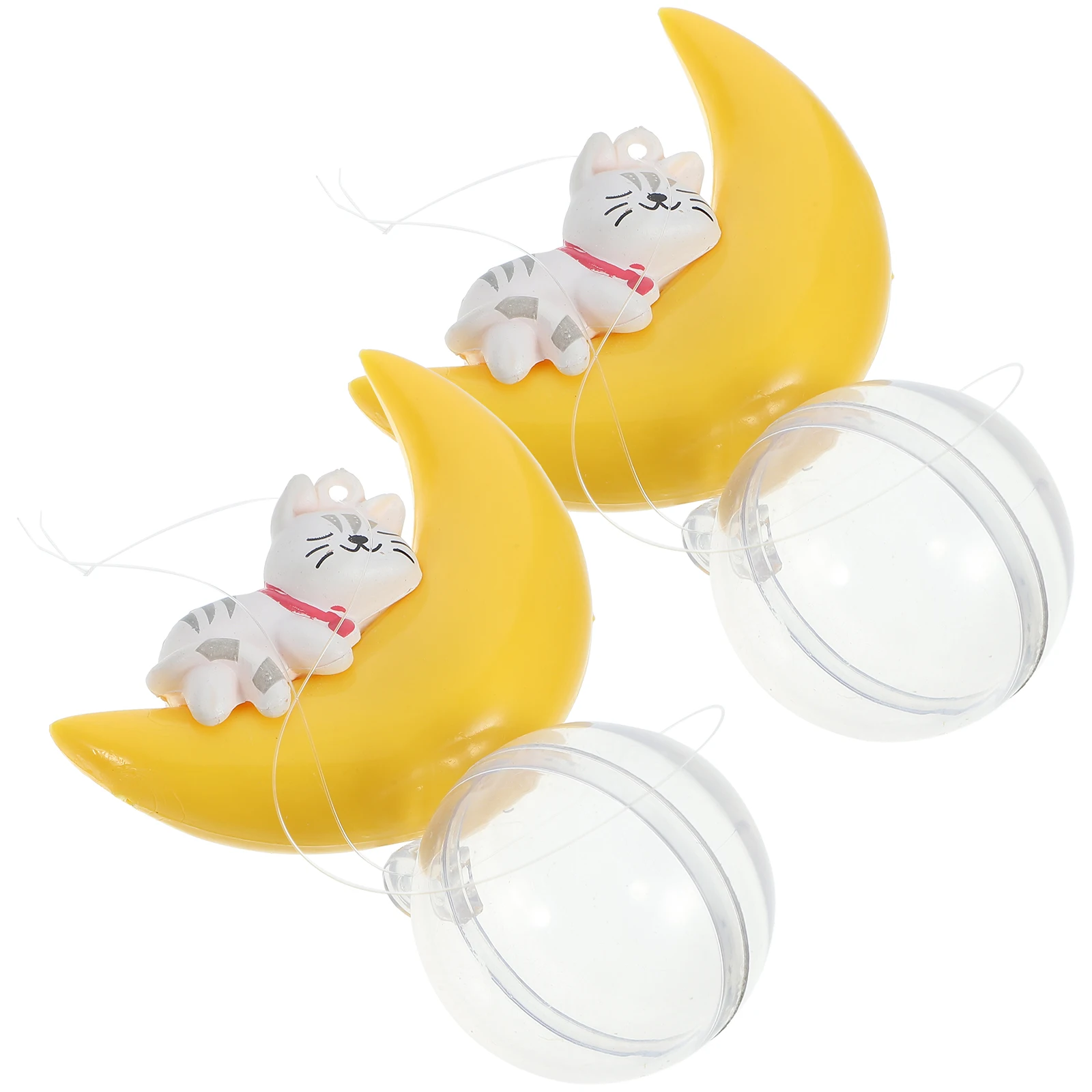 

2pcs Moon Cat Ornament Cute Hanging Statue Floating Aquarium Decorative Craft Betta Fish Tank Accessories Cartoon Fish Tank