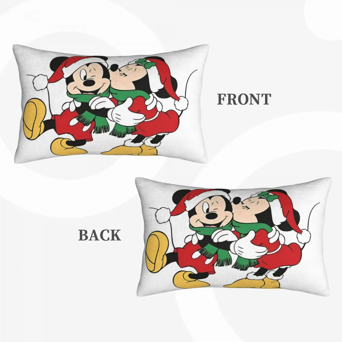 Merry Christmas Mickey And Minnie Pillowcase Bedding For Kids Adults Reversible Double-Sided Extra Soft Beddings Throw Pillow