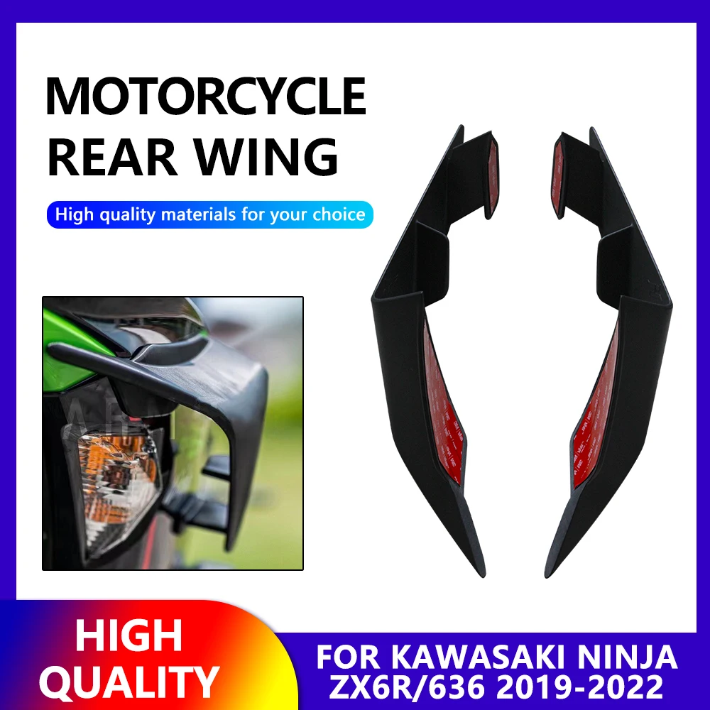 

for KAWASAKI Ninja636 ZX-6R 2019 2020 2021 2022 Motorcycle Fixed Wind Wing NINJA 636 ZX 6R Aerodynamic Spoiler Winglets Fairing