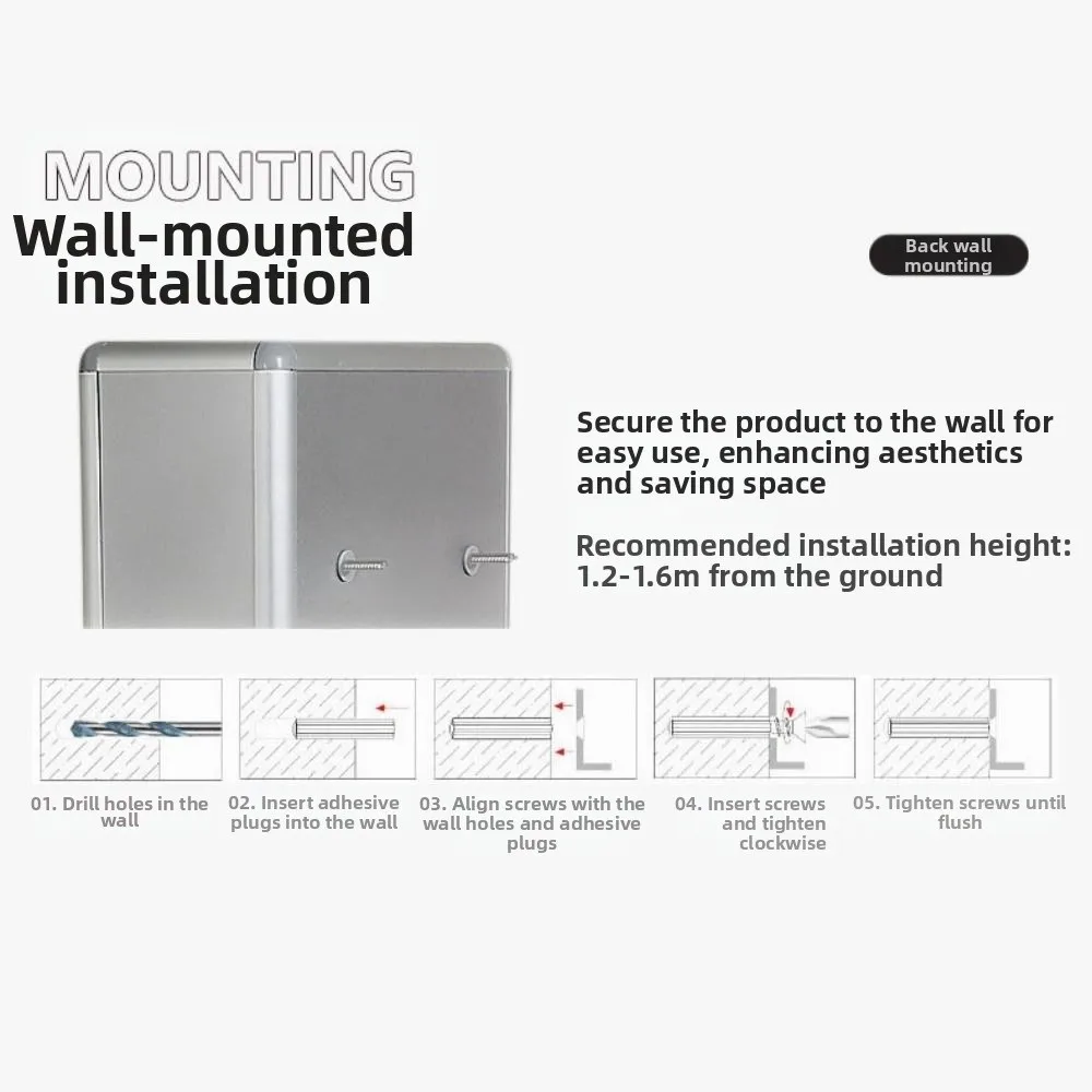 Aluminium Alloy Locking Ballot Box Secure Wall Mounted Newspaper Box Multifunctional with Lock Key Complaint Box Wall