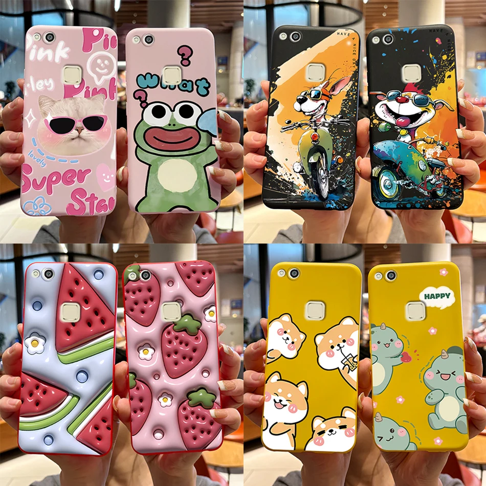 For Huawei P10 Lite Case For Huawei P10 Lite Cute Bear Cartoon Back Cover for Huawei P 10 Lite WAS-LX1 LX2 LX3 LX1A Phone Cases