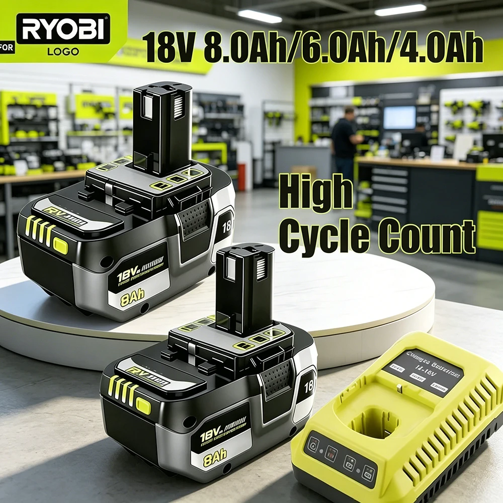 

8000Mah 18V For Ryobi P108 Battery Replacement Li-ion Battery P108 P102 P103 P104 P107 BPL1820 RB18L50 Power Tool Baterry