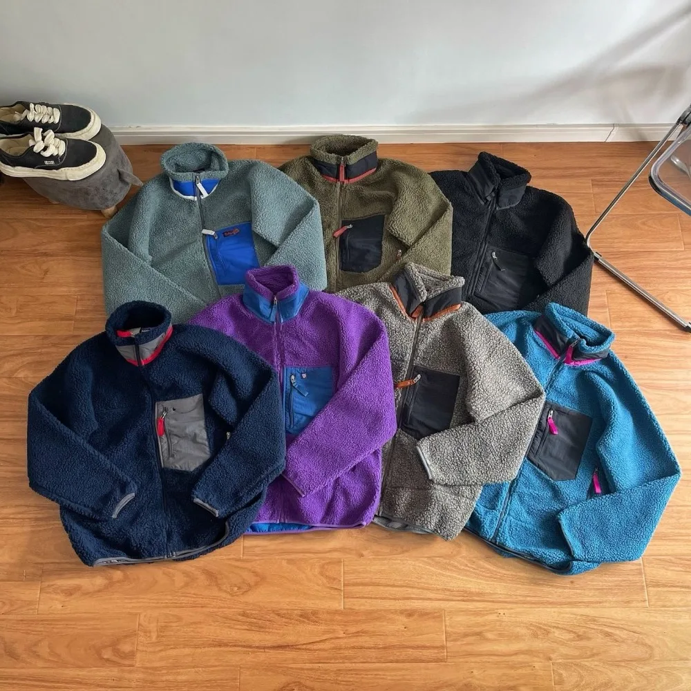 سترة صوف للرجال والنساء بسحاب عالي الجودة للخريف والشتاء للرياضات الخارجية والترفيه سترة جيب محايدة متعددة الألوان #3