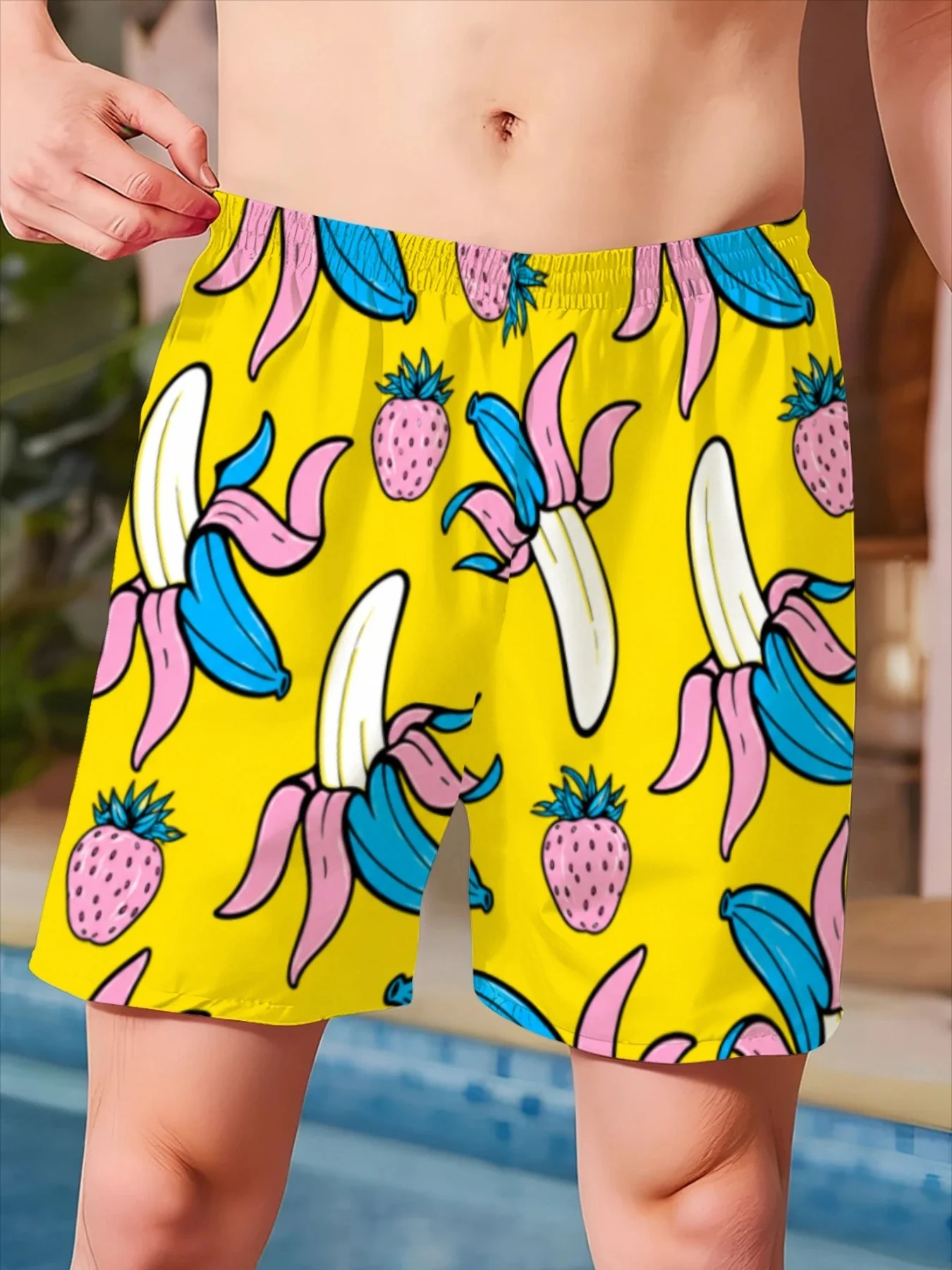 2026 Hot-selling New Children's and Men's Breathable Beach Shorts with Fruit and Family Portrait 3D Print, Casual Beach Shorts.