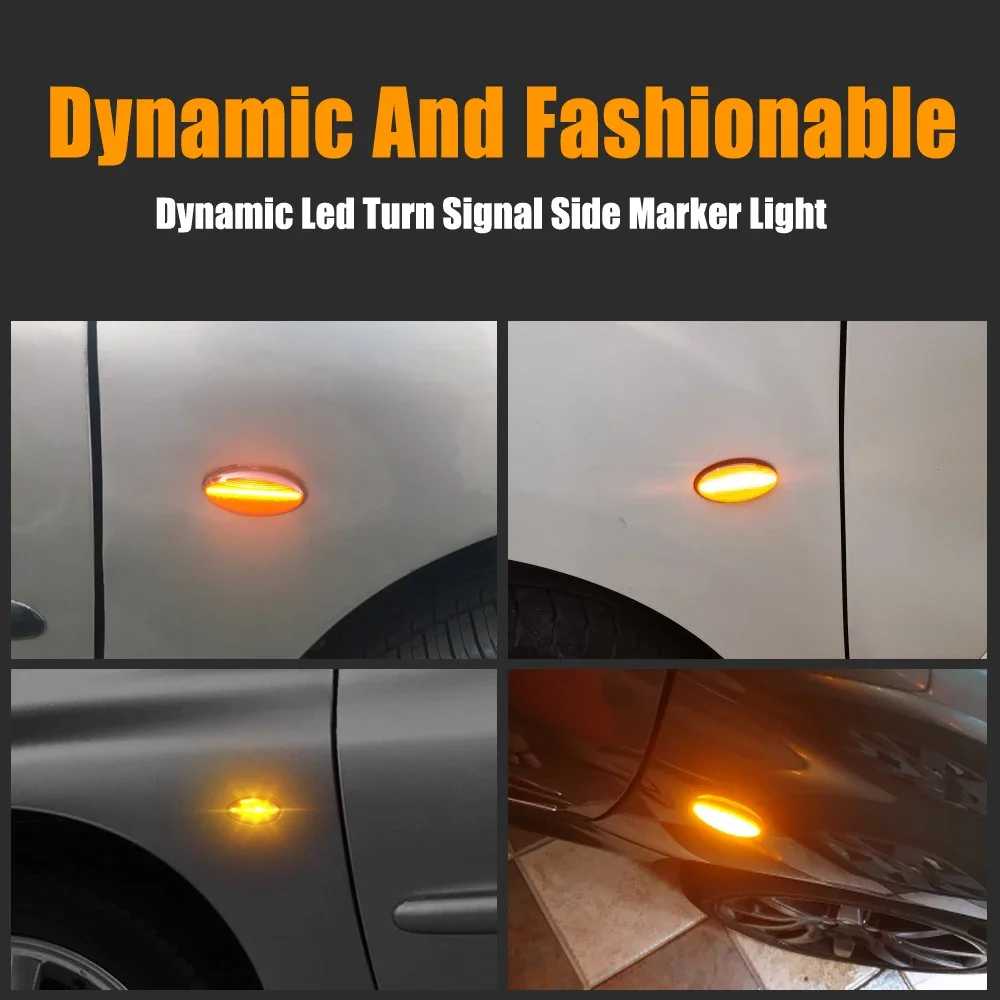 Dynamic Flashing Led Side Marker Turn Signal Light For Peugeot 307