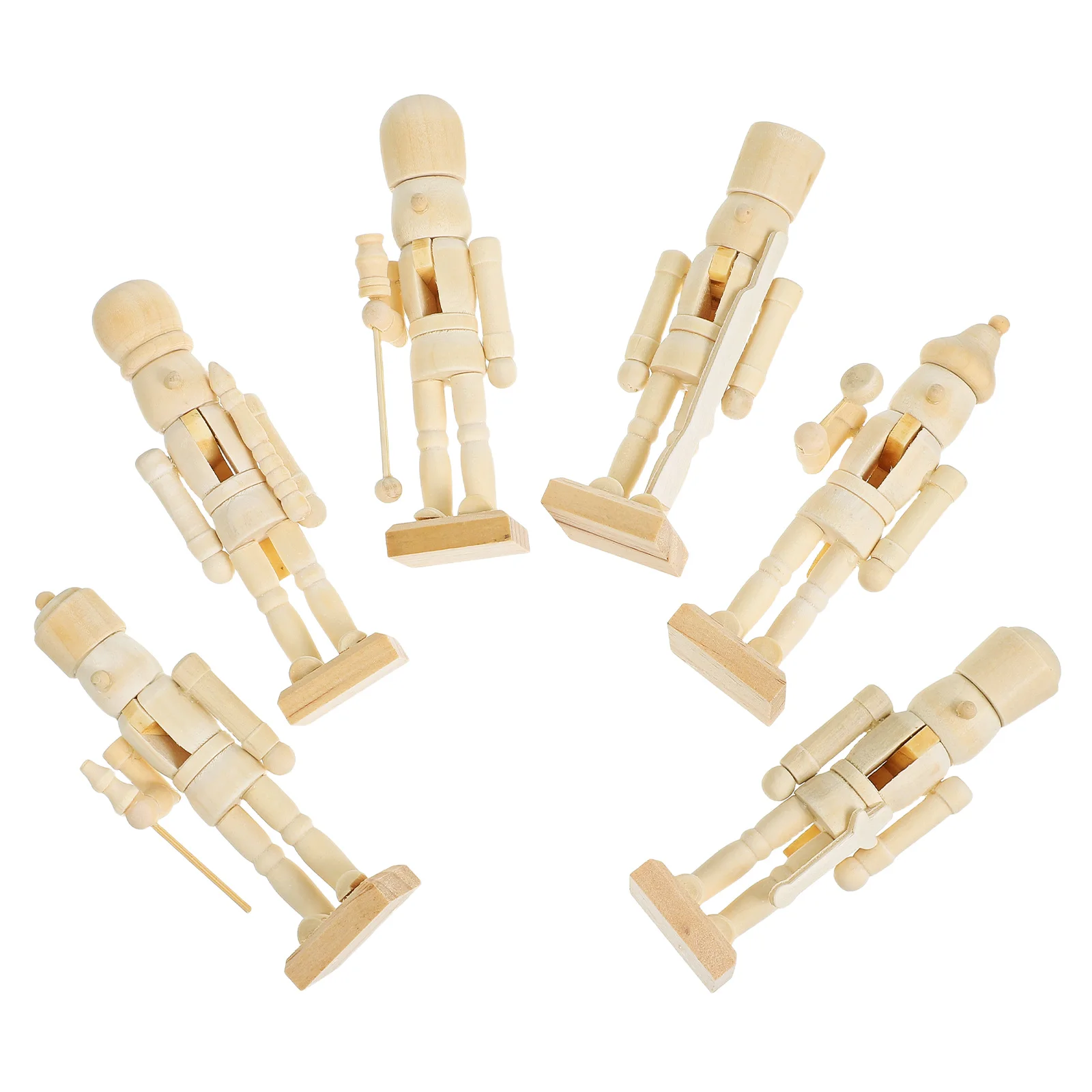 

12Pcs Unfinished Wooden Nutcracker Soldier Christmas DIY Ornament Home Desktop Decoration Xmas Table Decor Unfinished Nutcracker