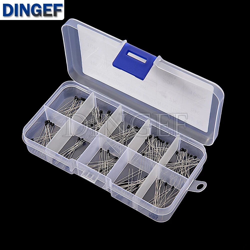 100 قطعة 10 القيم * 10 قطعة NTC الثرمستور المقاوم الحراري عدة MF52 NTC-MF52AT 1K 2K 3K 4.7K 5K 10K 20K 47K 50K 100K 5% 3950B #5