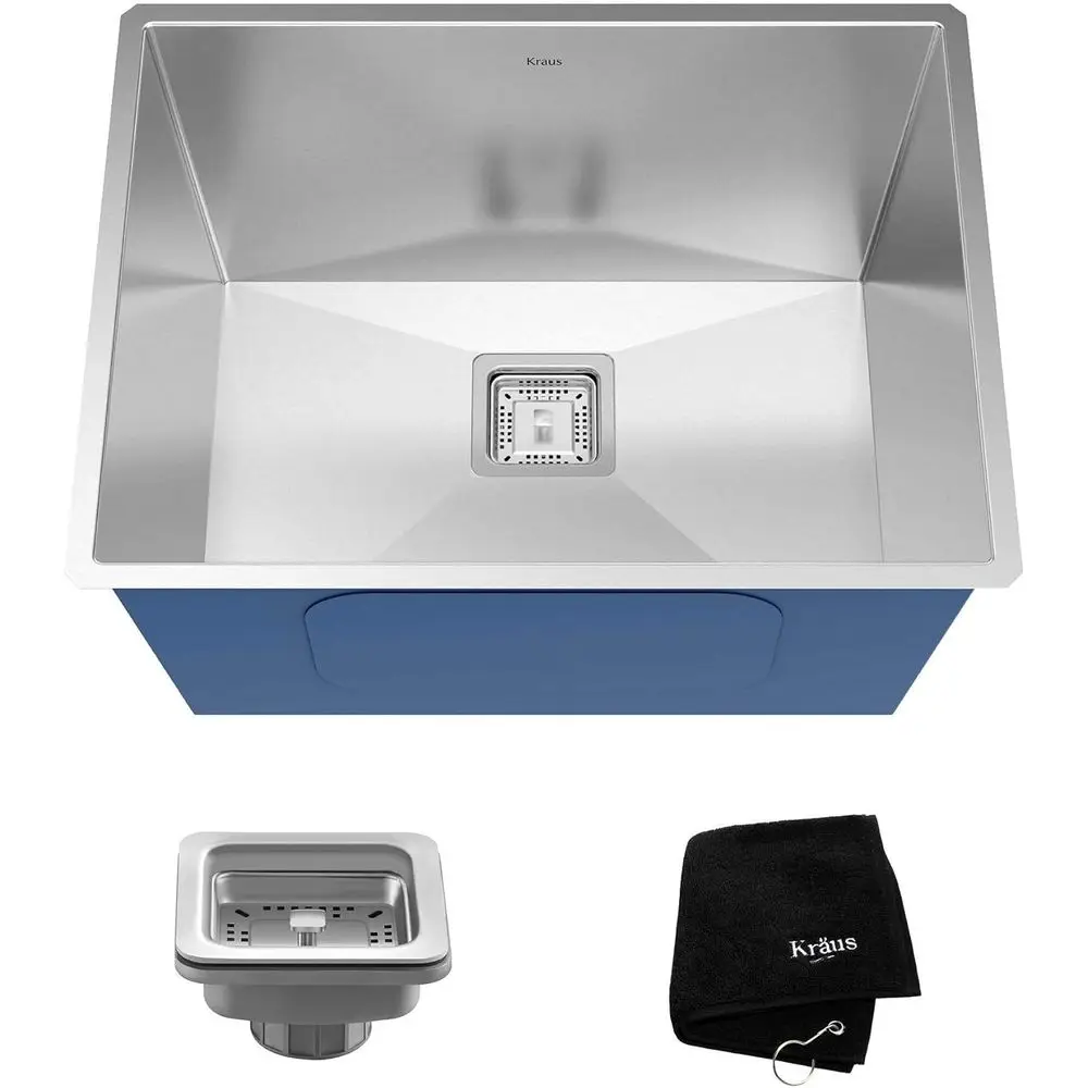 

Мойка для прачечной и хозяйственных нужд Pax, 24 дюйма, 18-й класс толщины, из нержавеющей стали, одинарная, для установки под столешницу, KHU24L