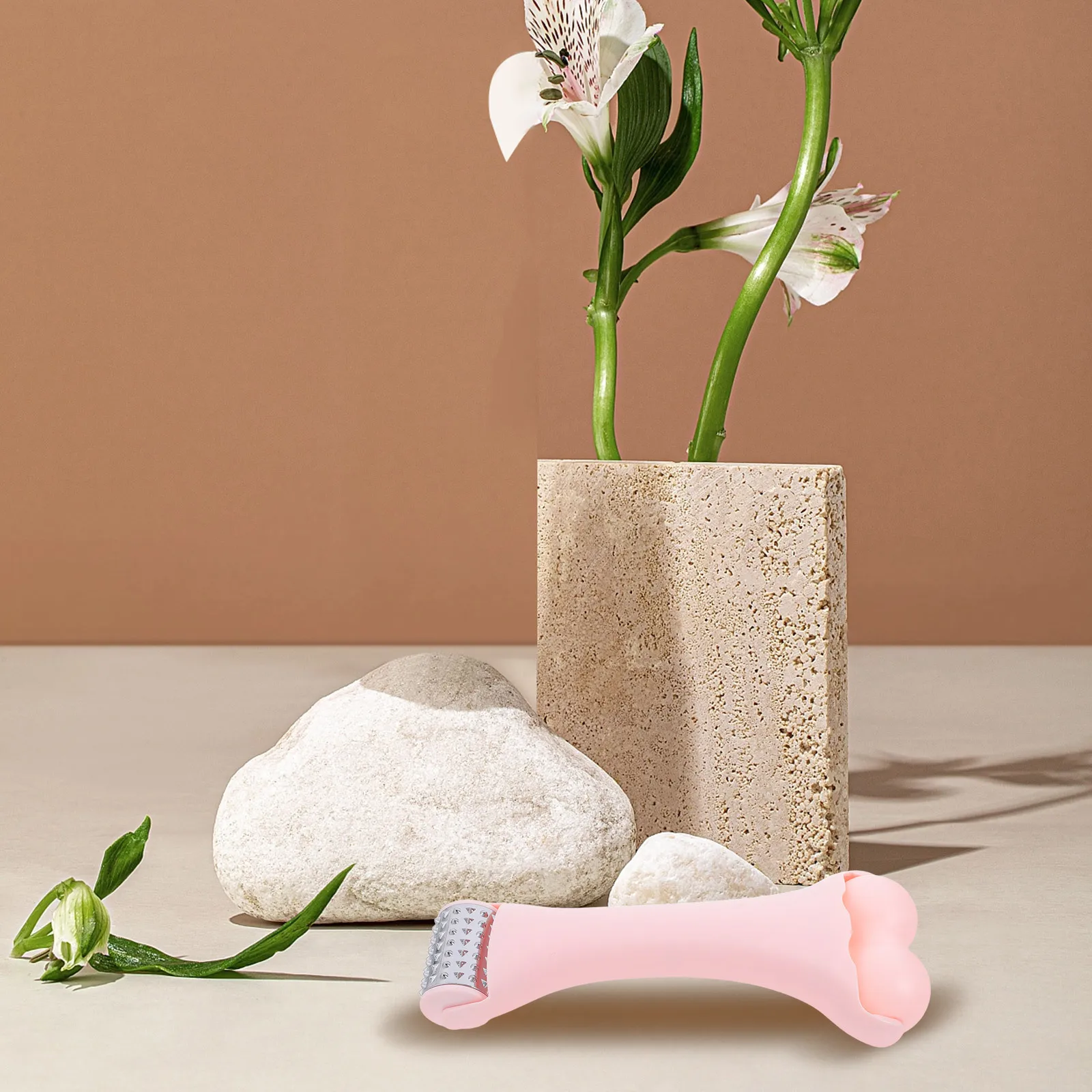 ビューティーインポート フェイシャルコンターマッサージャー Vシェイプリフティング 二重あご軽減 アイケアツール ポータブルスキンケアデバイス ピンク