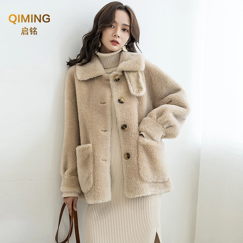 Women Winter Solid Teddy Bear Jackets Coat Ladies Thicken Warm Outerwear Loose Lambswool Fur Jacket Overcoats Woman Clothes