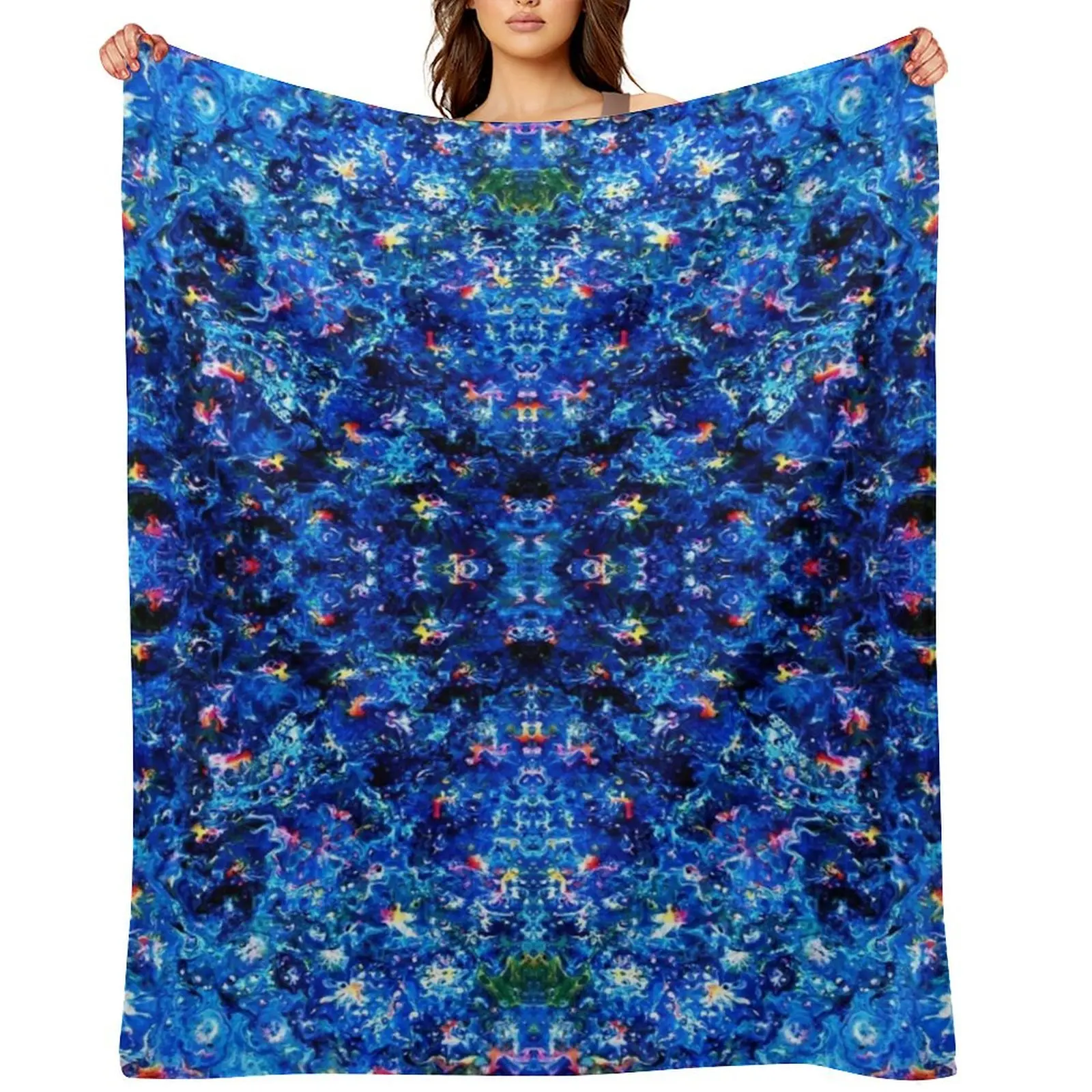 aquatic galaxy Throw Blanket Loose Plaid warm winter Flannels halloween manga Blankets