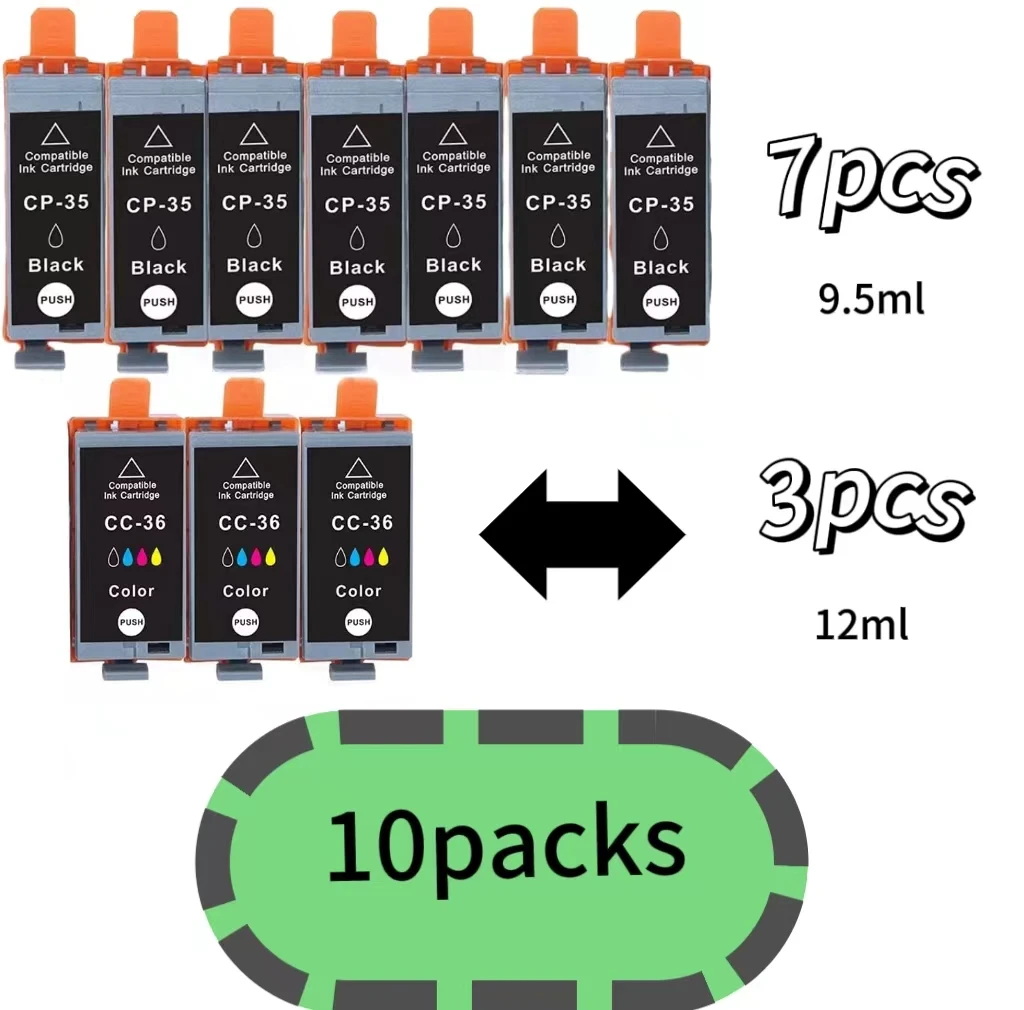 

B-T совместимый чернильный картридж для замены для Canon PGI-35 PGI 35 BK CL36 (7 черный, 3 цвета) 10 шт. в упаковке