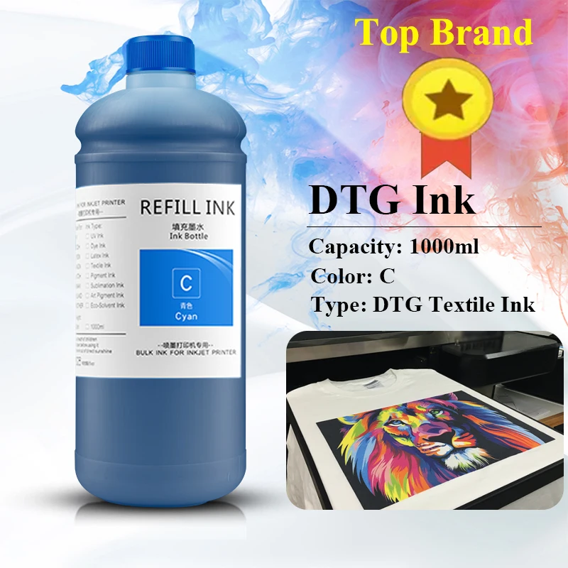 1000ML DTG Ink Direct to Garment Textile Ink For Epson DX5 DX7 XP600 TX800 5113 4720 I3200 F2000 F2100 R1900 R2000 DTG Printing