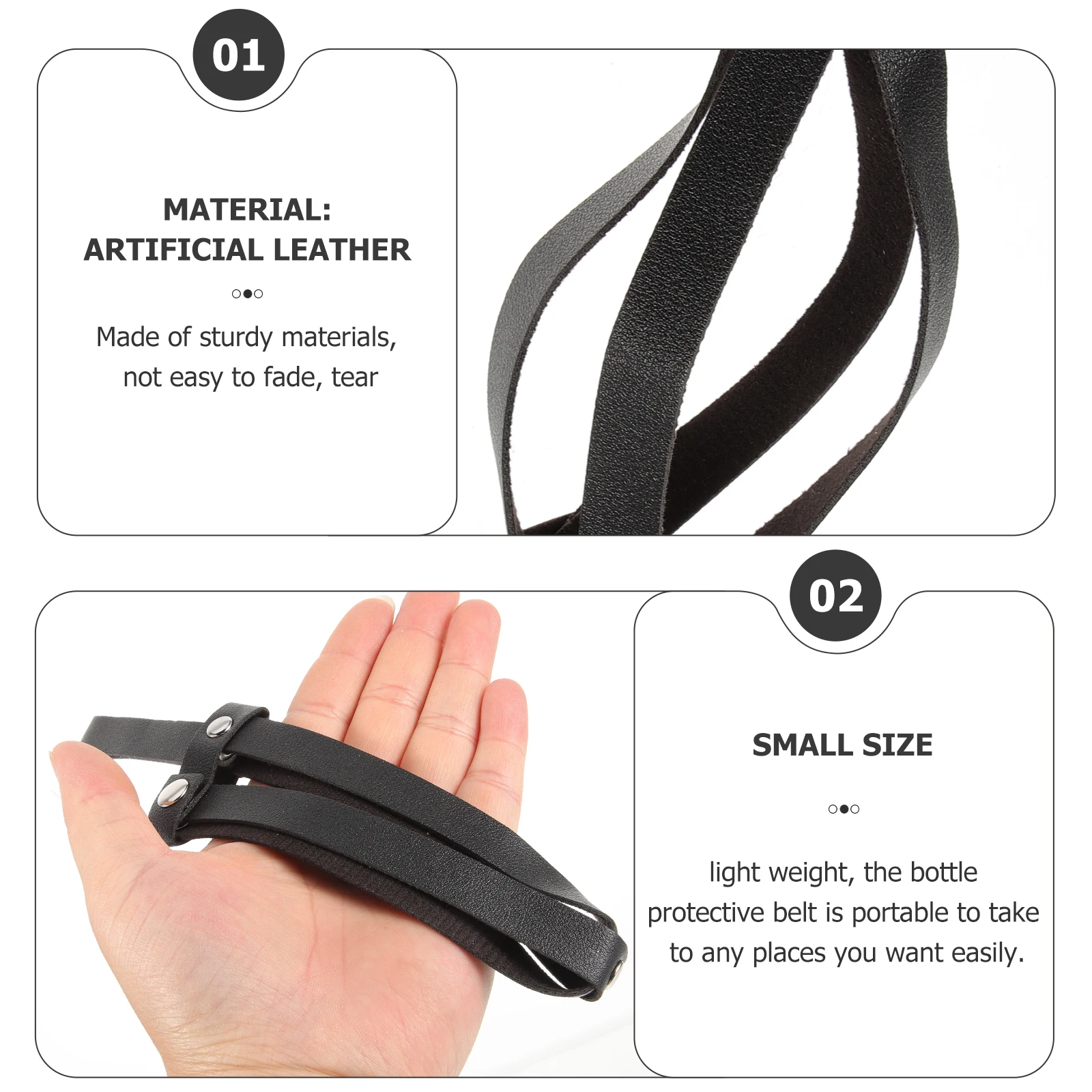 

Potion Bottle Belt Black 250ml Glass Vial Sleeve Waist Cosplay Role Play Parties DIY Decor Protective Belt Small