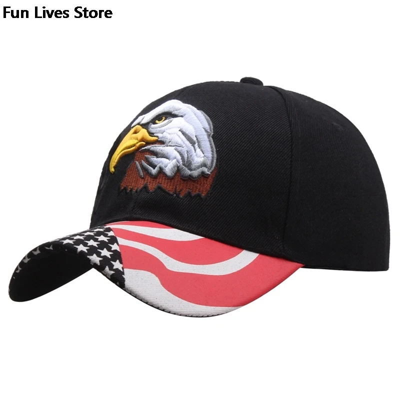 Fashion Animal Farm Snapback Caps Patriotic Embroidery American Eagle And Flag USA Black Trucker Hat Men Women Baseball Cap