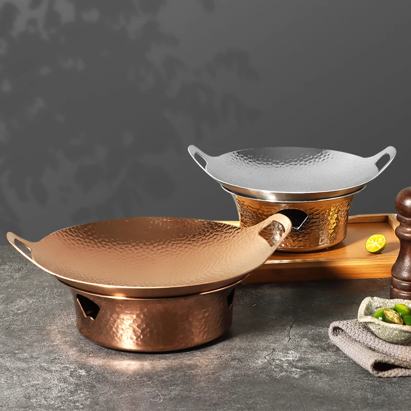 Top Quality Stylish and Easy to Clean Kitchen Cookware Extra Thick Stainless Steel Non-stick Coated Double-ear Dry Pan