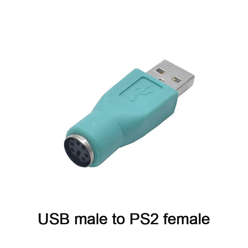 5PC PS2 To USB Male Adapter For Computers PC Laptop Mouse Keyboard USB Male To Connector Keyboard Adapter Head Adapter Head