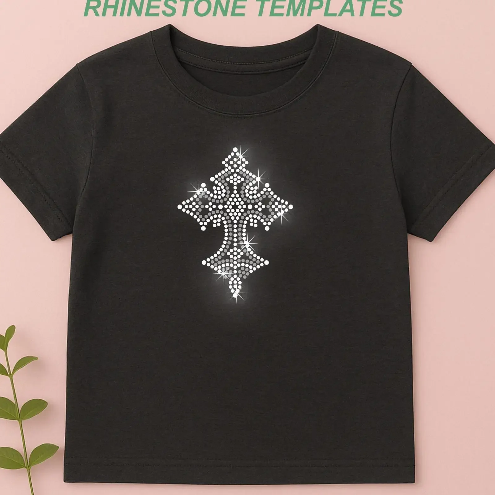 Rhinestone Templates Cross Design SS10 SS16 Iron On Transfer Digital Download vintage Washed Stylish Versatile homme Soft