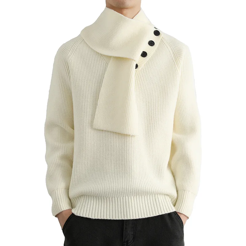 Sweater Rajut Pria Musim Gugur 2025, Kerah V, Model Fashionable untuk Kaum Muda