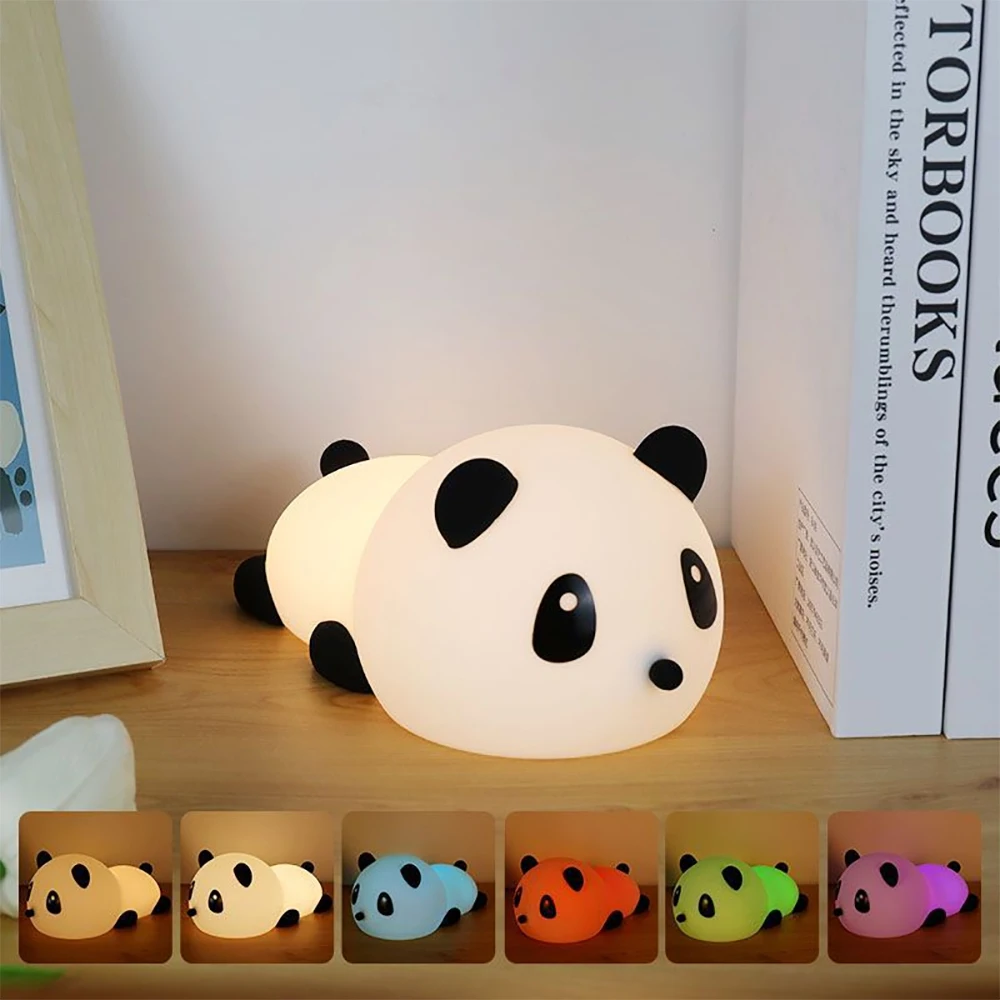 Cartoon Silicone Lamp Bedroom Bedside Lamp Touch Lamp USB Reading Lamp Children's Gift Night Lights