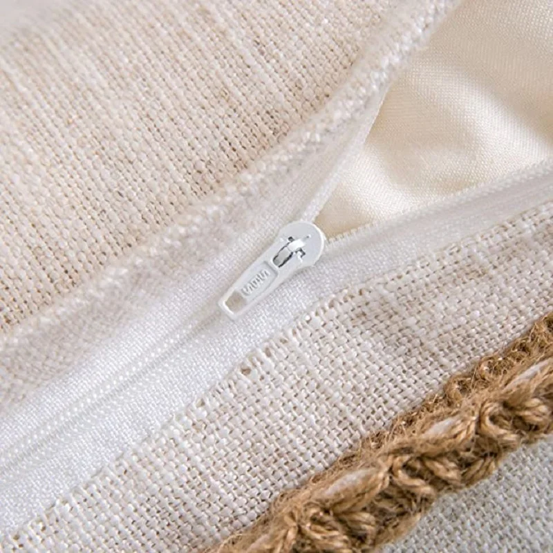 1/2Pack Farmhouse Lumbar Throw Pillow Covers 30x50cm 45x45cm 50x50cm Burlap Linen Trimmed Tailored Edges Rectangle Pillowcases