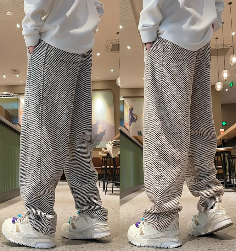 

Высококачественные мужские повседневные полосатые прямые спортивные брюки, модные корейские брюки, весенне-осенняя молодежная активная одежда