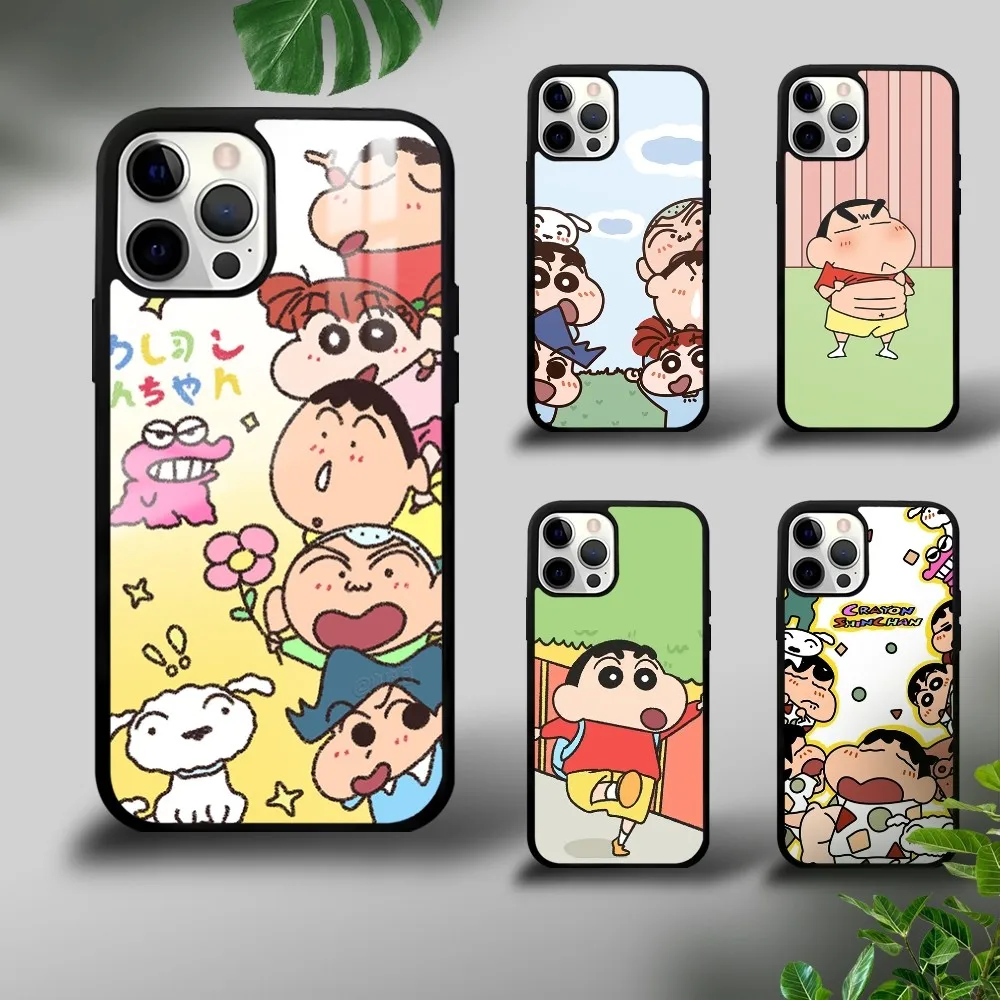 Anime C-crayons S-shin-Chans Phone Case For iPhone 16 15 14 13 12 11 Pro Xs Max Mini Plus Celulares Hard Funda