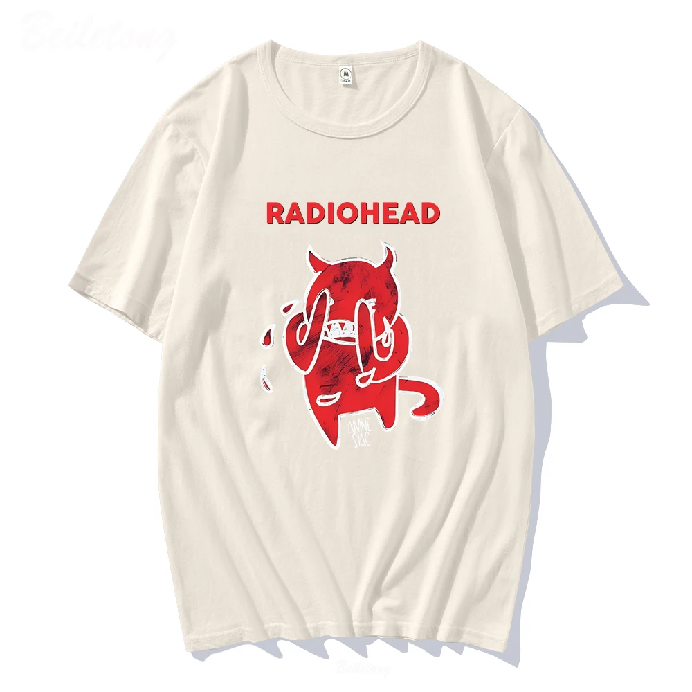 レディオヘッドtシャツかわいい悪魔叫びtシャツ綿100バンドロック