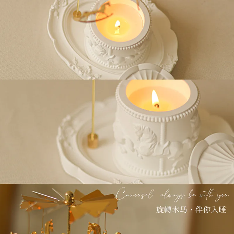 Hochwertige Aromatherapie-Duftkerze im Karussell-Design für Frauen, Geburtstagsgeschenk, Heimdekoration, Duft-Souvenir