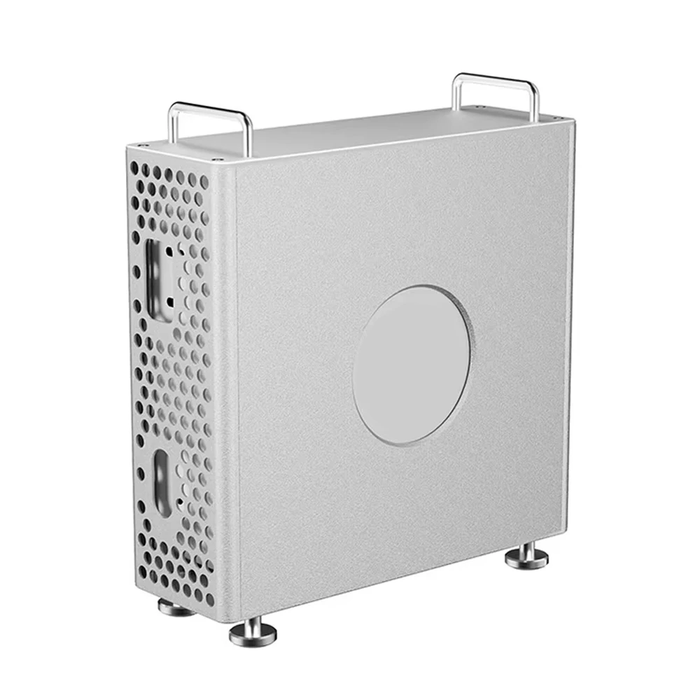 Aluminum Alloy Stand Holder Cooling Mount for Mac Mini M4/M4 Pro PC, Desktop Protective Bracket, Anti-Slip & Cooling Accessories