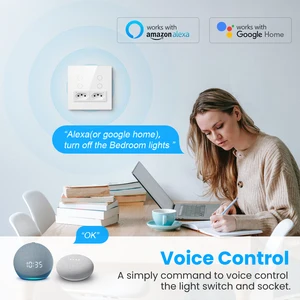 Avatto-Interruption and Tuya WiFi Plot, 4x4 glass panel, 4 buttons, Smart Light Switch Brazil, works with Alexa, Google Home, Ailce 11 Main Sales 4x4 Taking - №4