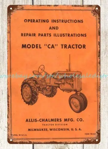 Allis Chalmers Calendar metal tin sign reproduction garage poster wall decor