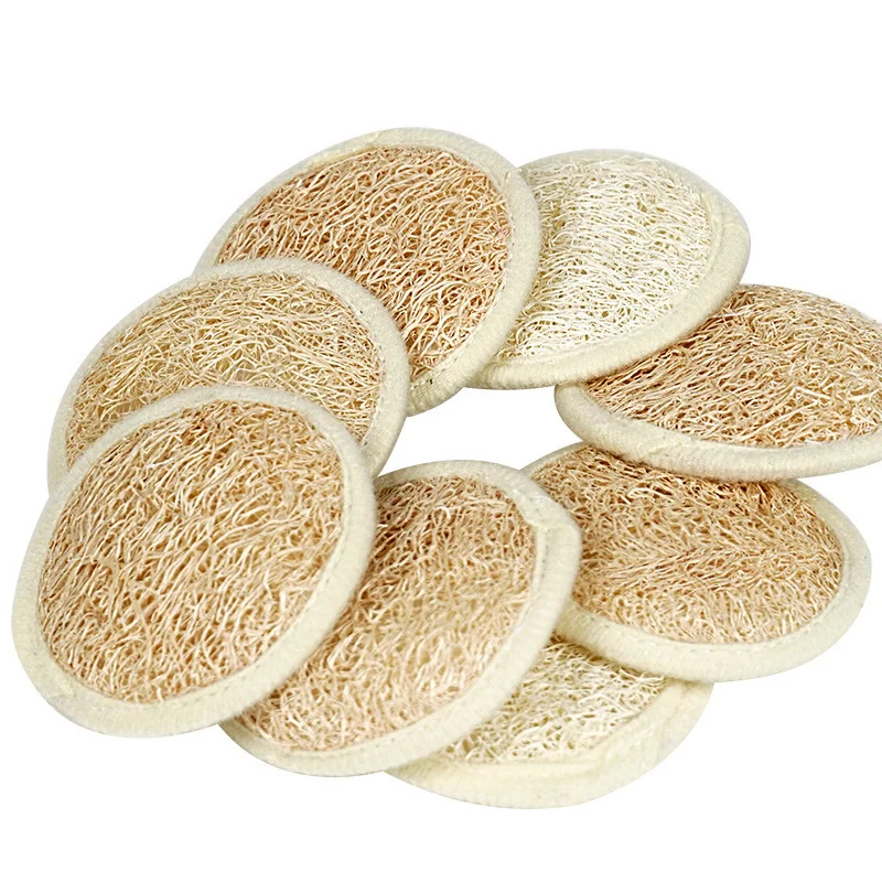 3/6/10 PCS（ Natural loofah puff ）Face Wash Puff Face Wash Puff loofah Face Puff Cosmetic Puff Face Cleansing Natural loofah
