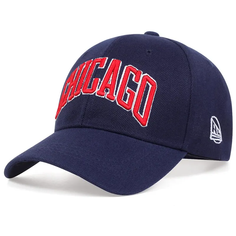 CHICAGO Letter Embroidery Baseball Caps Spring and Autumn Outdoor Adjustable Casual Hats Sunscreen Hat